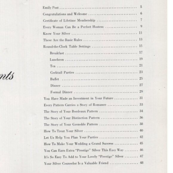 Vintage Book Silver Etiquette By Emily Post 1952 Related Paperwork Sales - Picture 6 of 13